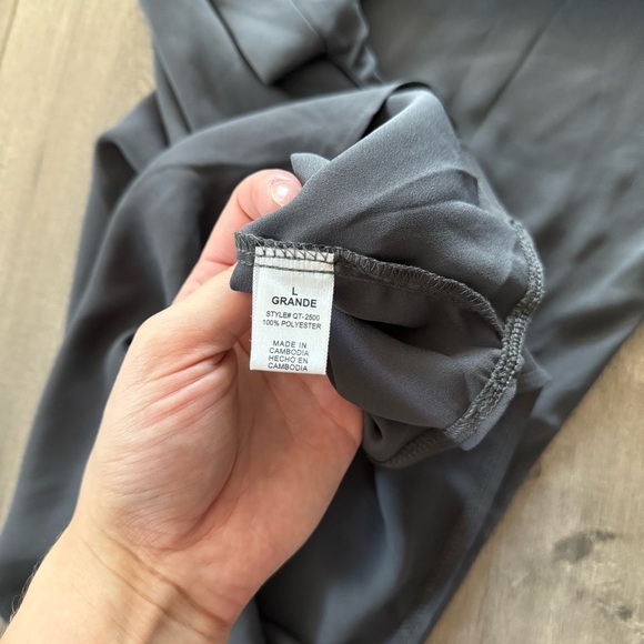 New Buckle Stone Grey Oversized Roll Sleeve Blouse - Picture 7 of 7